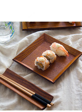 1PC de madera cuadrada plato para Sushi herramientas placa bocadillo seco de la fruta postre de Sushi, torta vajilla bandeja de almacenamiento en casa MF 023 2024 - compra barato