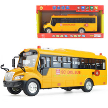 1 pçs carro brinquedo som e luz ônibus escolar modelo de carro brinquedos 1:24 diecast metal liga modle brinquedo presente para crianças frete grátis 2024 - compre barato