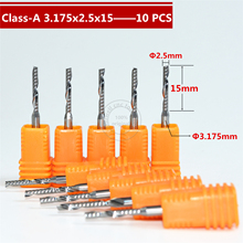 Broca de roteador, ferramentas de madeira cnc, fresa de carboneto, inserção em madeira, 1 fresa de flauta, mdf, pvc, acrílico, classe a 3.175mm * 2.5mm * 15mm,10 peças 2024 - compre barato