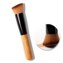 Herramientas cosméticas oblicuas para maquillaje, mango de madera de fresno, brocha para base líquida, brocha para maquillaje en polvo de alta calidad, 1 unidad 2024 - compra barato