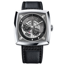 Agelocer-reloj con correa de cuero para hombre, accesorio de pulsera resistente al agua 5601A1, complemento masculino de marca de lujo con diseño de esqueleto cuadrado grande, a la moda 2024 - compra barato