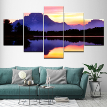 Canvas Painting grand Teton national park mount Moran 5 Pieces Wall Art Painting Modular Wallpapers Poster Print Home Decor 2024 - buy cheap