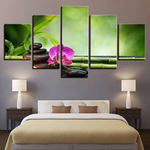 Canvas Painting HD Prints Home Decoration 5 Pieces Flower Wall Art Modular Stone Pictures For Bedside Background Artwork Poster 2024 - buy cheap