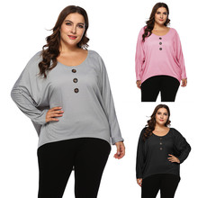 Plus size 5XL T-shirt Tops Women 2019 Spring Summer Bat sleeve Tees Female Large size Loose Long sleeve T-shirt Tops Women H695 2024 - buy cheap