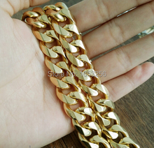 5mm/8mm/13mm High Quality Stainless Steel Gold Smooth Curb Chain Necklace XMAS GIFTS .NEW YEAR GIFTS 18''-36'' 2024 - buy cheap