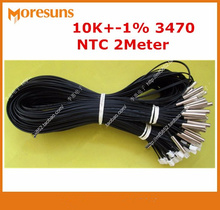 Sensor de temperatura NTC 10K +-1% 3470 L = 2m sonda 5*25mm Sensor NTC personalizado, envío rápido, 10 unids/lote 2024 - compra barato