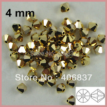Envío Gratis Cuentas de cristal bicono chapadas en oro, calidad superior china, 4mm, 720 unids/lote 2024 - compra barato