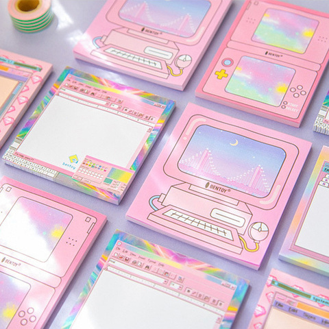 novelty pink computer game console memo pad memo sticky paper sticker kawaii stationery pepalaria office school supplies 2022 - buy cheap