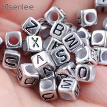 Hisenlee DIY Beads 200PCs 6MM Random Mixed Alphabet Beads Letter Antique Acrylic Cube Beads For Making Bracelet Jewelry 2024 - buy cheap