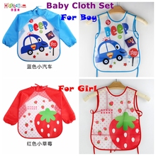 New Born Baby Bib Burp Clothes Set Soft Feeding Eat Toddle Waterproof Cute Cartoon Colorful Baby Bibs Long Sleeve Art Apron 2024 - buy cheap