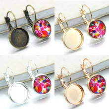 12mm 20pcs/lot 4 Colors Zinc alloy Earrings Blank/Base,Fit 16mm Glass Cabochons,snap button 2024 - buy cheap