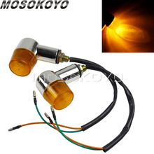 Chrome 1 Pair Motorcycle Turn Signal Light 10mm Thread Blinker Indicator Lamp for Honda Suzuki Kawasaki Yamaha 2024 - buy cheap