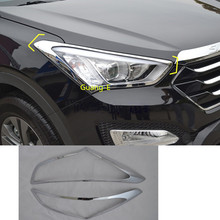 Car Styling Cover Trim Front Light Head Lamp Frame Parts 2pcs For Hyundai IX45 SantaFe Santa Fe 2013-2018 2024 - buy cheap