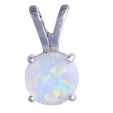 Garilina Adorable  Silver Color White Fire Opal Pendants For Teen Girls Necklace Fashion Jewelry P198 2024 - buy cheap