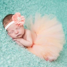 Полностью пушистая юбка-пачка для новорожденных, персиковый цвет, фотореквизит для фотосессии 0-3 месяцев, подарок для новорожденных TS064 2024 - купить недорого