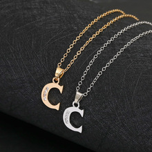 America 26 English word Letter C Family name sign pendant Necklace tiny USA alphabet name Initial Letter monogram charm necklace 2024 - buy cheap