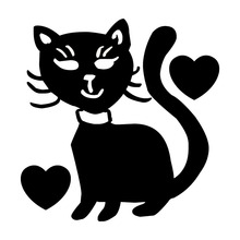 12.7*13CM Cat Heart Lover Pussy Cute Funny Decal Sticker Classic Creative Window Decoration Accessories C6-0800 2024 - buy cheap