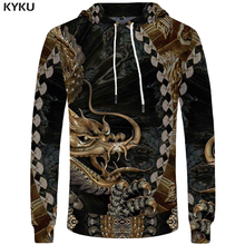 Мужская толстовка с 3D-принтом KYKU, винтажная Толстовка в стиле хип-хоп с принтом дракона, повседневная одежда в китайском стиле 2024 - купить недорого