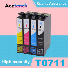 Aecteach Compatible Ink Cartridge For EPSON T0711 T0712 T0713 T0714 Stylus SX215 SX218 SX400 SX405 SX405 SX410 SX415 Printer Ink 2024 - buy cheap