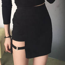 2019 New Sexy Ladies Asymmetrical Skirt High Waist Gothic Dance Clubwear Women Bodycon Mini Skirts Black 2024 - buy cheap