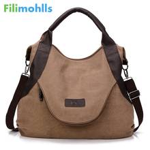 2019 Brand Large Pocket Casual Tote Women's Handbag Shoulder Crossbody Handbags Canvas Leather Capacity Bags For Women S1466 2024 - buy cheap