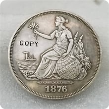 1876 $1 Liberty Seated On Globe Trade Dollar Pattern, Judd-1467, Pollock-1618 COPY 2024 - buy cheap