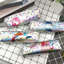 1pcs Unicorn Pencil Bag Novelty Stationery Pencil Pouch Cartoon Pictures Kawaii Bag Student Gift Pen Case School Supplies 2024 - buy cheap