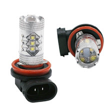 Yccpauto-luzes led de neblina h8 h11, 12v, para carro, led de alta potência, 80w, branco puro, 6000k, 1 peça 2024 - compre barato