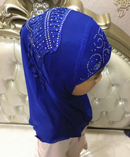 H1082 hermosa hijab para niña pequeña con encaje en la espalda musulmana bufanda entrega rápida 2024 - compra barato