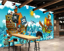 Beibehang-papel tapiz personalizado 3d, murales de papel pintado a mano, barco pirata, sala de estar, dormitorio, papel de pared 3d 2024 - compra barato