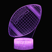 Lámpara LED 3D con temática de Rugby, de 7 colores luz nocturna, cambio táctil, regalo de Navidad, envío directo 2024 - compra barato