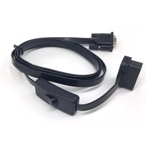 16 контактный разъем OBD 2 к DB9 RS232 серийный удлинитель под прямым углом в красный горошек с выключателем диагностический Соединительный адаптер кабель 2024 - купить недорого