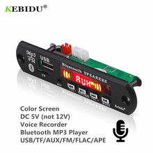 KEBIDU 5V Bluetooth MP3 Player Decoder Board  Color Screen for Car Kit FM Radio TF USB 3.5mm AUX Audio Module Record Hands-free 2024 - buy cheap
