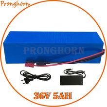 Free shipping PVC Softpackge Battery 36V 5Ah E-Bike Lithium Battery 36V 250W 350W Electric Bike Battery With 15A BMS 2A Charger 2024 - buy cheap