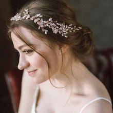 Tiara com pérolas e flores, decoração de cabelo para noivas e damas de honra, faixa de cabeça ml144 2024 - compre barato