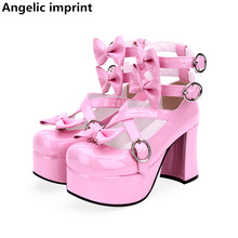 Angelic imprint woman mori girl lolita cosplay shoes lady high heels Pumps women princess dress party wedding shoes pink PL 47 2024 - buy cheap