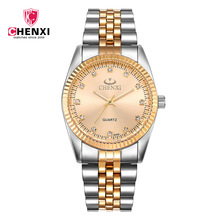 Модные брендовые золотые часы Chenxi 004A, золотые мужские кварцевые часы из нержавеющей стали, оптовая продажа, женские наручные часы для влюбленных 2024 - купить недорого