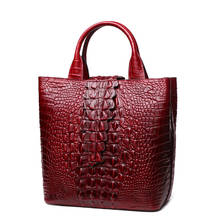 Crocodile Pattern Genuine Leather Women Bag\Handbag Cowhide ladies' Tote Casual Shoulder Bag Messenger Bag Retro Big Bag~16B52 2024 - buy cheap