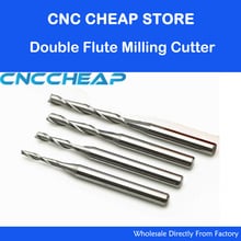 10pc 3.175mm 4mm SHK Wood cutter CNC Router Bits 2 Flutes Spiral End Mills Double Flute Milling Cutter Spiral PVC Cutter 2024 - buy cheap