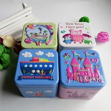 12pc/lot  Owl Ship Cartoon Square Iron Box / Food / Tea / Tin Cans/Gift Metal Case/Storage Wedding Candy Box 2024 - buy cheap