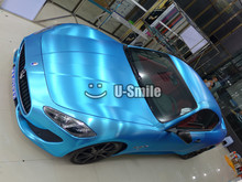 Premium Matte Brushed Chrome Crystal Blue Vinyl Foil Decal Bubble Free For Car Wrapping 2024 - buy cheap