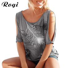Rogi Blusas Femininas Plus Size 2020 Loose Sexy Off Shoulder Blouse Shirt Ladies Casual Leather Print Tee Tops Poleras De Mujer 2024 - buy cheap