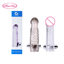 Man Nuo Reusable Vibrating Penis Sleeve Male Enlargement Adult Sex Toys Man Delay Clit Massager Vibrator Sex Shop R4 2024 - buy cheap