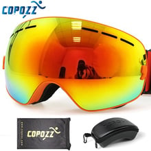 Copozz óculos de esqui dupla camada uv400, máscara grande anti-neblina, esqui homens mulheres snowboard 2024 - compre barato