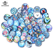 20pcs/lot Mixed Bohemia Pattern&Styles Charms 18mm Glass Snap Button For DIY Bracelet Necklace Snaps Jewelry KZHM102 2024 - buy cheap