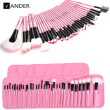 Vander Professional 32/24Pcs Cosmetic Makeup Make Up Brush Brushes Set Foundation Blush Eyeliner Lip Beauty Kit w/ Pink Roll Bag 2024 - buy cheap