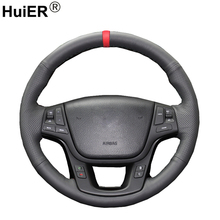 HuiER Hand Sew Car Steering Wheel Cover Red Marker For Kia Sorento 2009-2014 Kia Cadenza K7 2011-2015 Steering-Wheel Car Styling 2024 - buy cheap