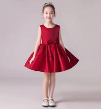 Vestido de tul rojo para niña, traje de boda con lazo, flor, fiesta, Navidad, disfraces de primera comunión para bautismo 2024 - compra barato