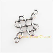 25 New Connectors Flower Chinese Knot Tibetan Silver Color Charms 18x31mm 2024 - buy cheap