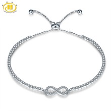 Hutang-pulsera ajustable de cristal para mujer, sólida plata 925 infinita para joyería fina para niña, diseño clásico, gran regalo 2024 - compra barato
